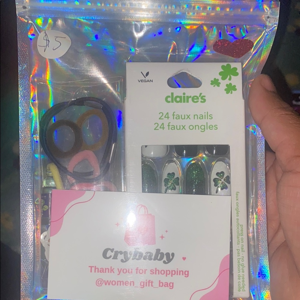 Claire's Shamrock Green Glitter Nail Set